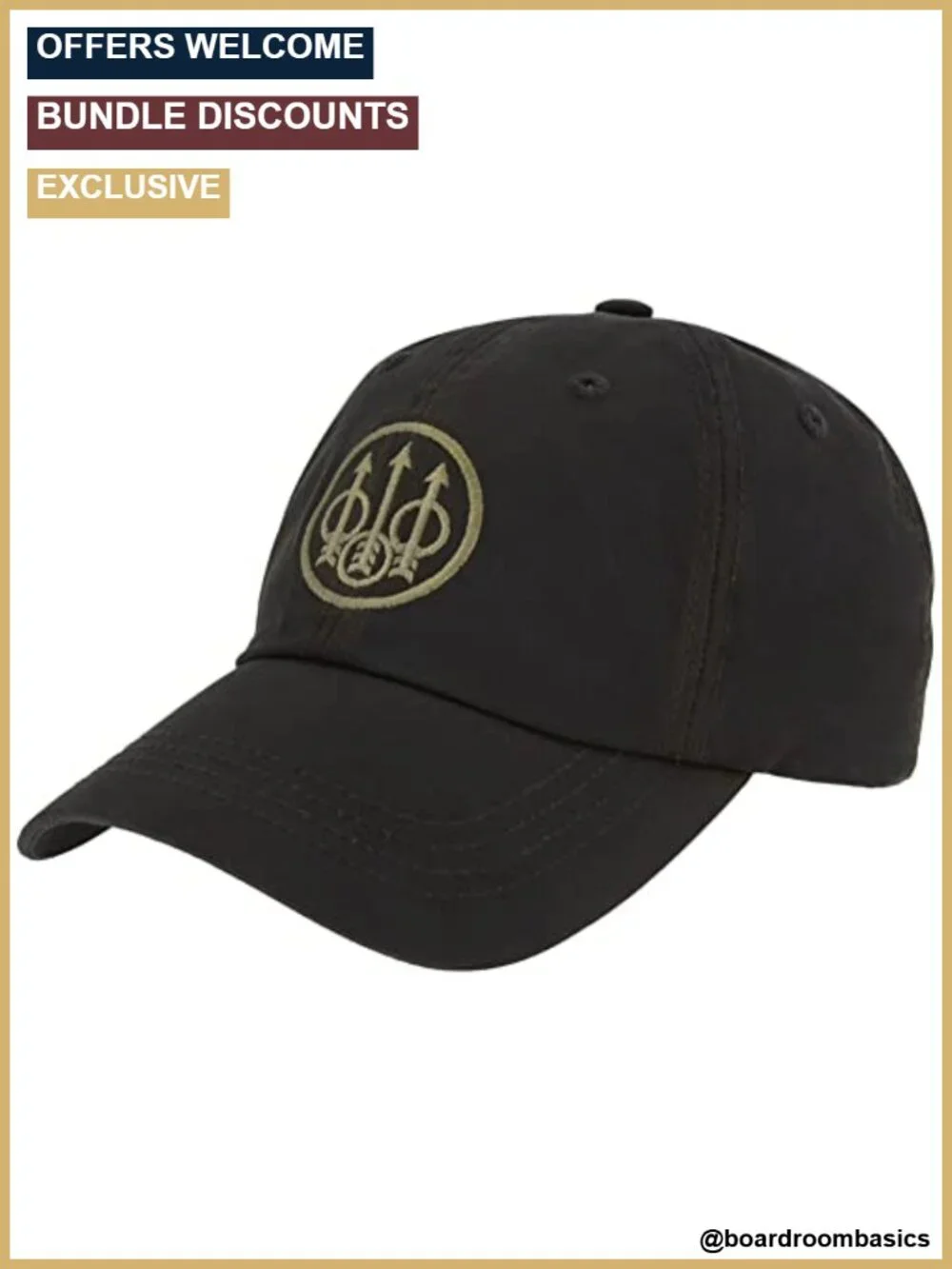 Waxed Cotton Hunting Outdoor Casual Hat Adjustable Trident Logo